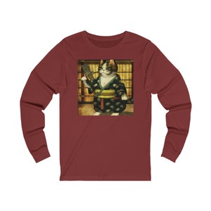 Japanese Ukiyo-e boss cat Unisex Jersey Long Sleeve Tee