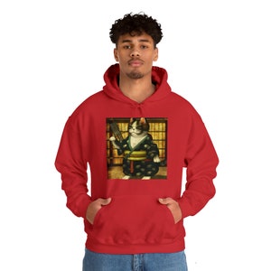 Sudadera con capucha japonesa Ukiyo-e boss cat Unisex Heavy Blend™