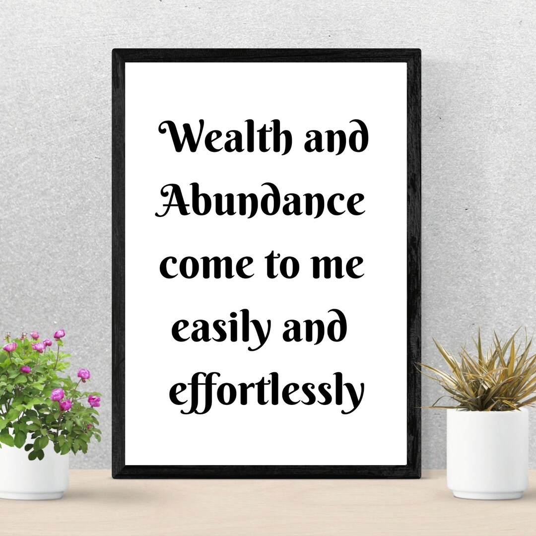 Wealth and Abundance Affirmation - Etsy