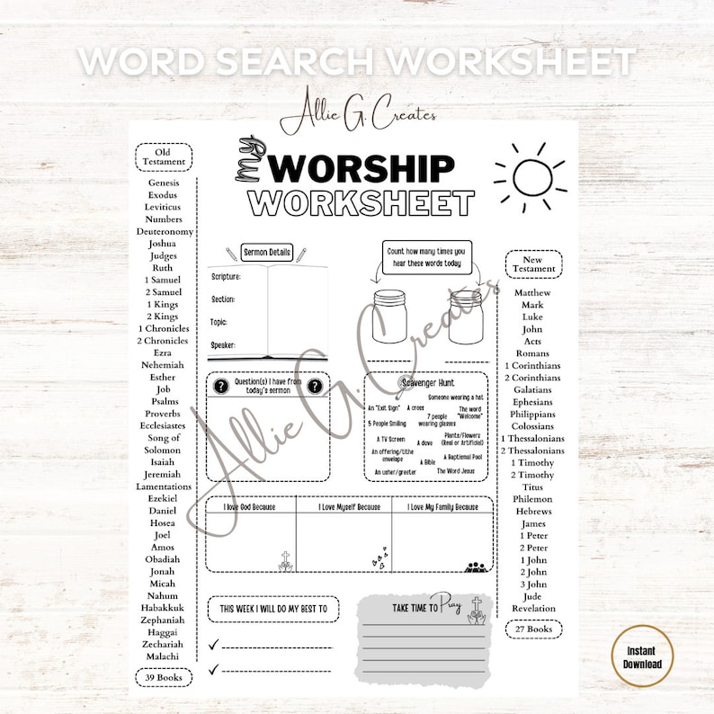 Worship Worksheet Sermon Notes Kids Sermon Notes Church Activity Worship Worksheet Sermon Notes Kids Sermon Notes Church Activity