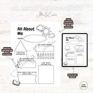 Bible Study Guide, Kids Bible Study, About Me, All About Me, Bible Study Template, Bible Character, Bible Study Notes, Bible Study Printable
