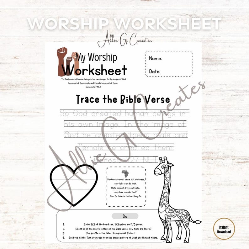 Scripture Trace, Worship Worksheet, Kids Sermon Notes, Church Activity ...