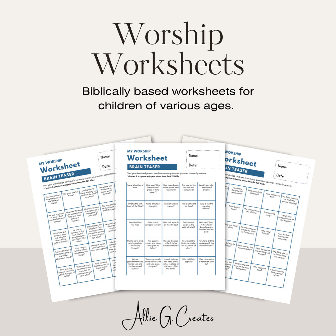 Worship Worksheet, Sermon Notes, Kids Sermon Notes, Church Activity ...
