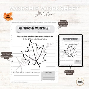 May include: A printable worksheet for kids to learn about the Bible. The worksheet features a black and white outline of a maple leaf and asks kids to fill in the blanks with Biblical words that start with the letter "L".