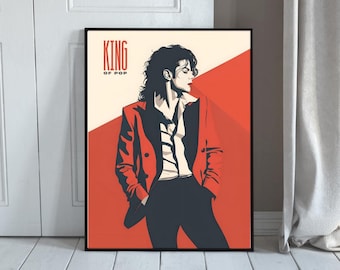 Celebrate the King of Pop - Pop Star Illustration - Druckbare Wandkunst - Musik Legende Dekor - Portrait Print - Digitale Wandkunst
