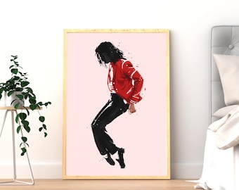 Feiern Sie den King of Pop - Popstar Illustration - Druckbare Wandkunst - Musiklegende Dekor - Porträt Druck