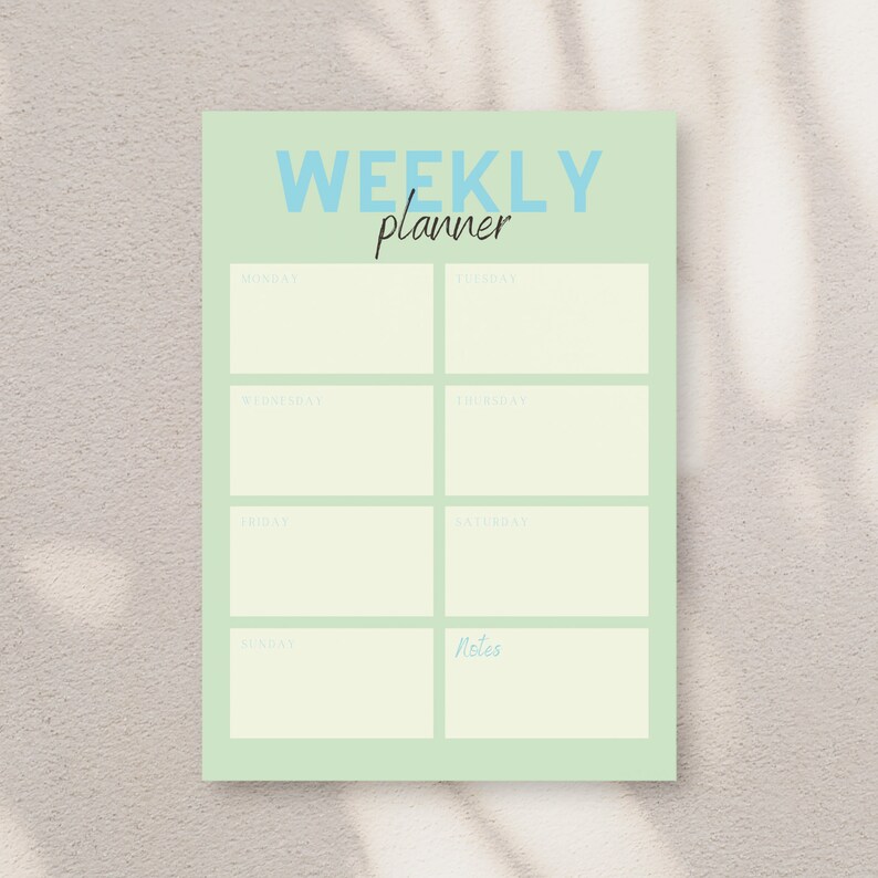 Weekly Heading Printable Weekly Planner, Colorful Planner, 10-color Scheme, Organizer ...