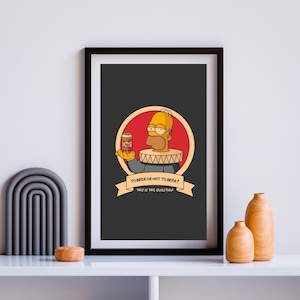 Homer Simpson - Stampa artistica digitale - Download immediato - Decorazione per la casa stampabile - Poster digitale di Homer Simpson, regalo da parete