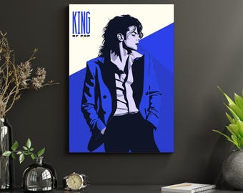 Celebrate the King of Pop - Pop Star Illustration - Druckbare Wandkunst - Musik Legende Dekor - Portrait Print - Digitale Wandkunst