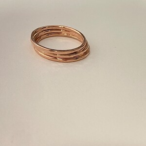 Set of 3 Stackable Copper Rings 1.3mm Approx Delicate Look Stacking ...