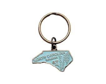 North Carolina Vintage Map Keychain