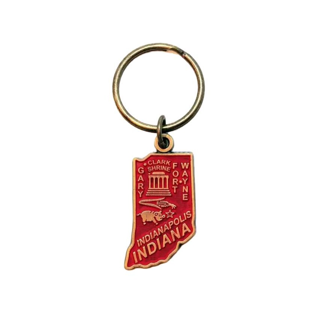 Indiana Vintage Map Keychain - Etsy
