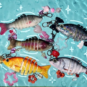 Fidget Schlüsselanhänger mit Fisch Lure Charms