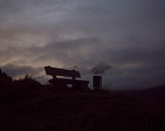 Onthoud | Zwitserse Alpen fotografie print | Muurkunst landschapslandschap Moody Mountain