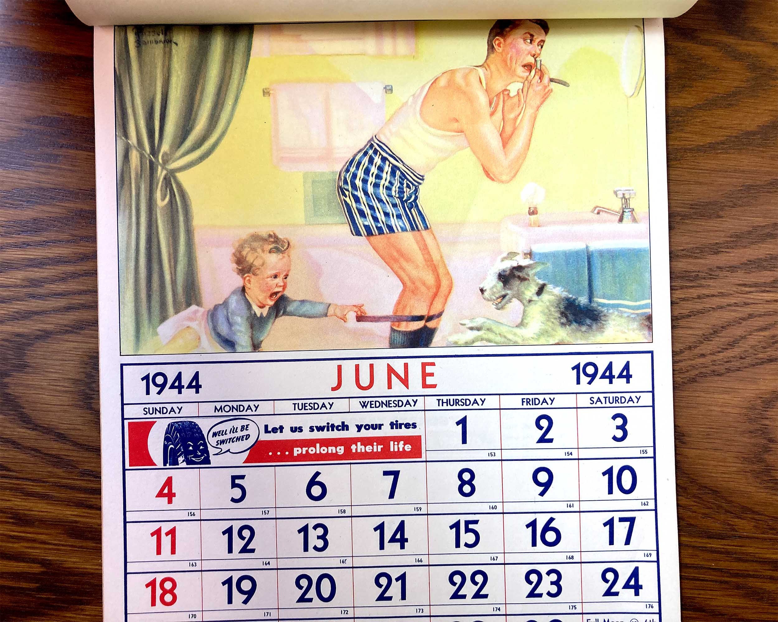 Vintage 1944 Calendar Standard Oil Russell Sambrook Illustrations - Etsy
