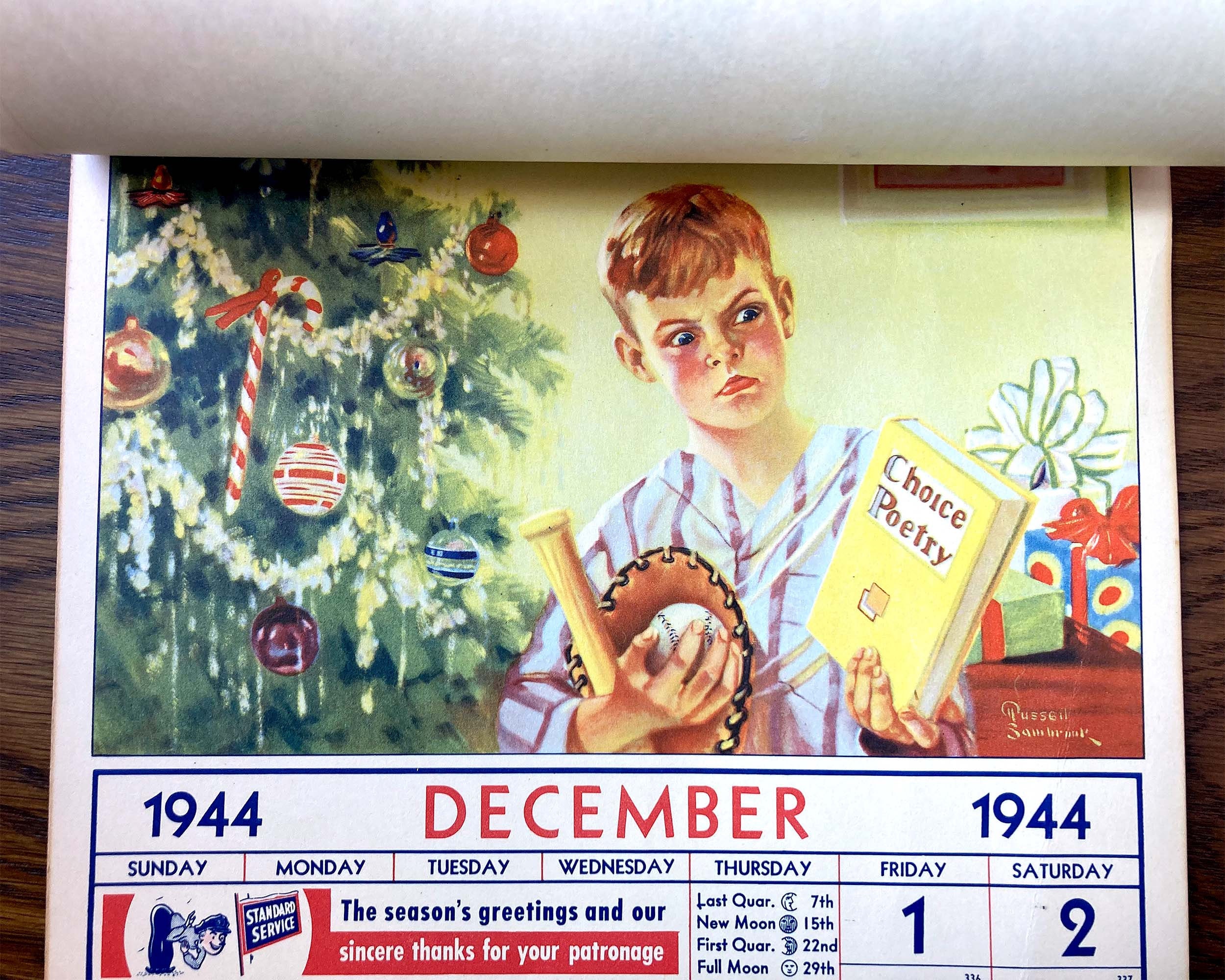 Vintage 1944 Calendar Standard Oil Russell Sambrook Illustrations - Etsy
