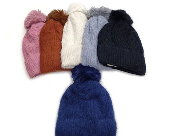 Ladies Beanies Soft Warm Hat Ski Winter Cap Knit Ladies Thermal Hat