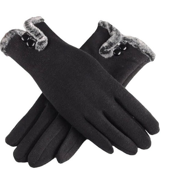 Gants d'hiver pour femmes, pour écran tactile, polaire épaisse, chaude, confortable, fourrure douce