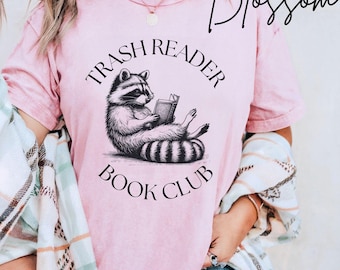 Trash Reader Book Club Shirt | Retro Raccoon Reading Smut | Bookish Merch Gift Tshirt | Funny Reading Tee | Comfort Colors Shirt