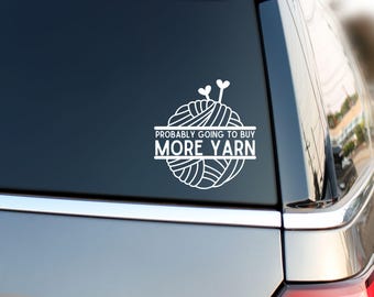 Knitting Gifts | Knitting Car Decal | Funny Knitting Needles Gift | Knitting Gift Idea | Knitting Stickers | Knitting Funny