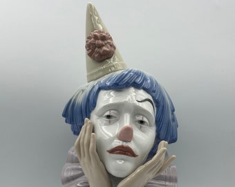 Vintage Lladro Sad Clown Porzellanskulptur #5129