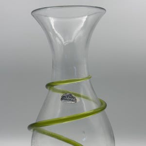 Vintage Blenko Handcrafted Chartreuse coil-wrapped vase