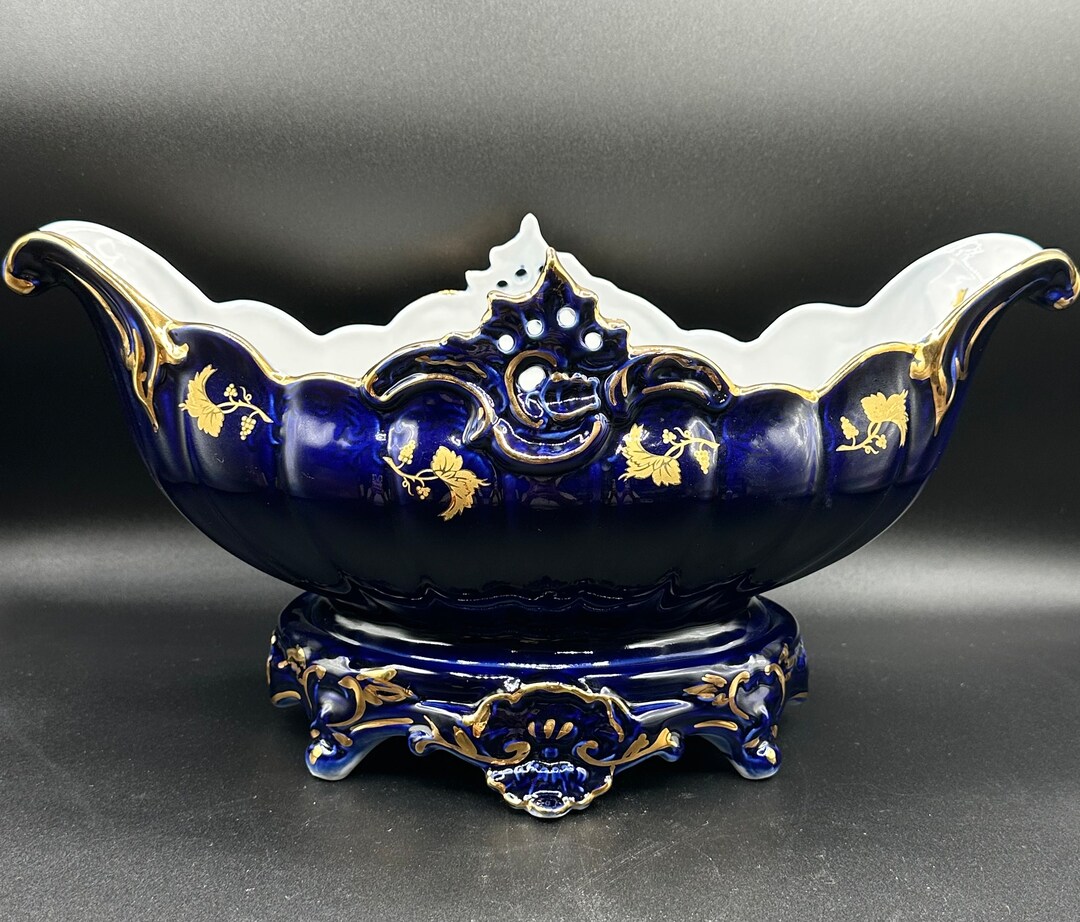 Ajka hand Made Cobalt Blue Crystal Set, Made in Hungary