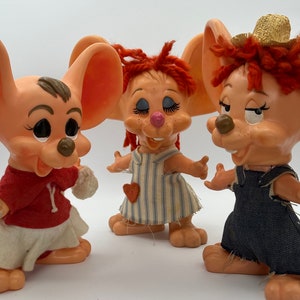 3 Vintage 1970 Roy Des Of FLA Large Earred Mice Banks image 1