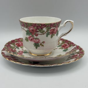 Royal Stafford Olde English Garden Teacup Saucer & Bread Plate