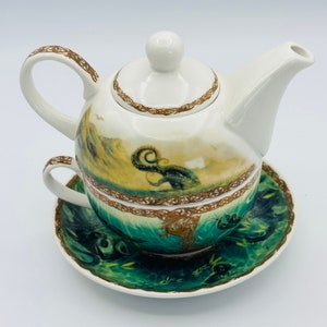 Harry Potter Yule Ball series Tea for One Teapot Cup & Saucer set Japan New