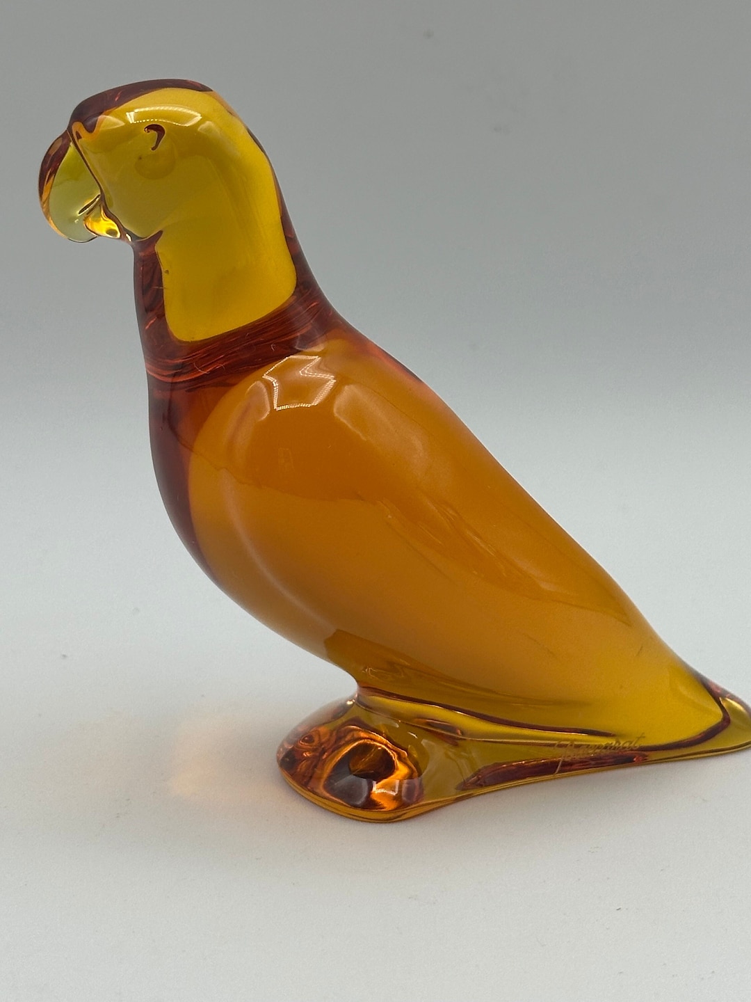 Vintage Baccarat Amber Crystal Parrot - Etsy UK