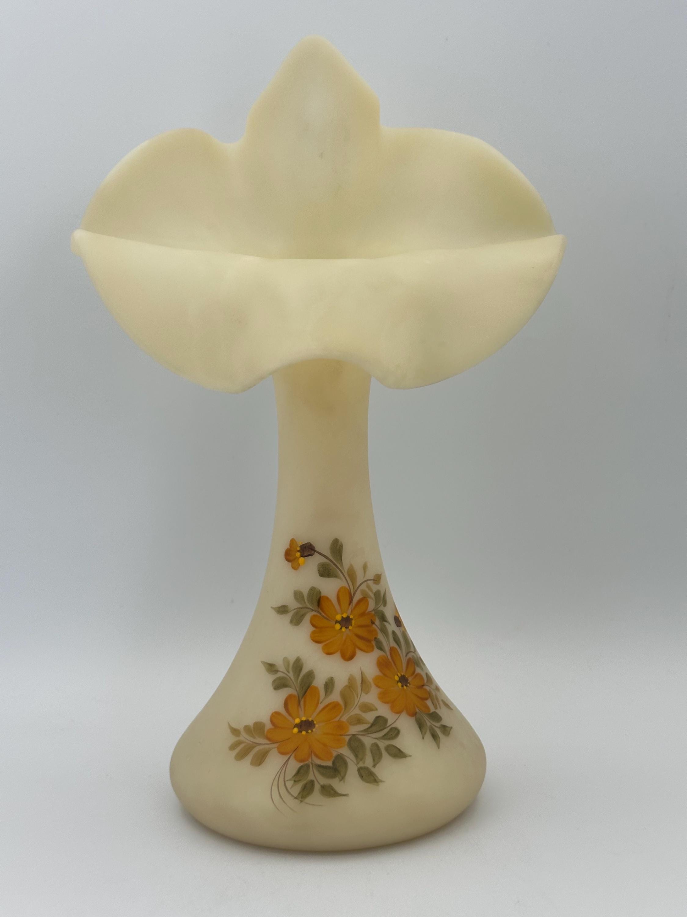 ヴィンテージ フェントン イエロー サテン アートガラス ジャック