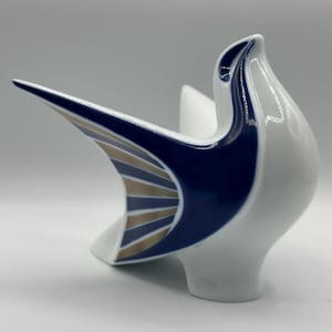 Vintage Sargadelos Spain Cobalt Blue Bird Figurine