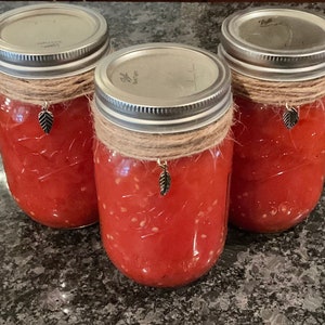 Homemade Canned Tomatoes Whole, Halved or Quartered - packed in water 16 oz