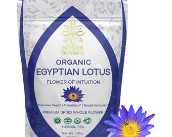 Organic Egyptian Blue Lotus – Premium Dried Whole Flower Herbal Tea (1.07oz) Nymphaea Caerulea - Blue Lotus Herb