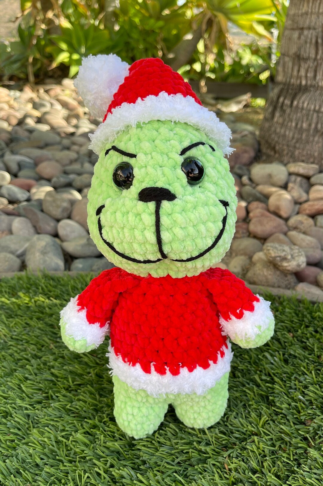 Grinch Crochet Plushie With Removable Hat Etsy