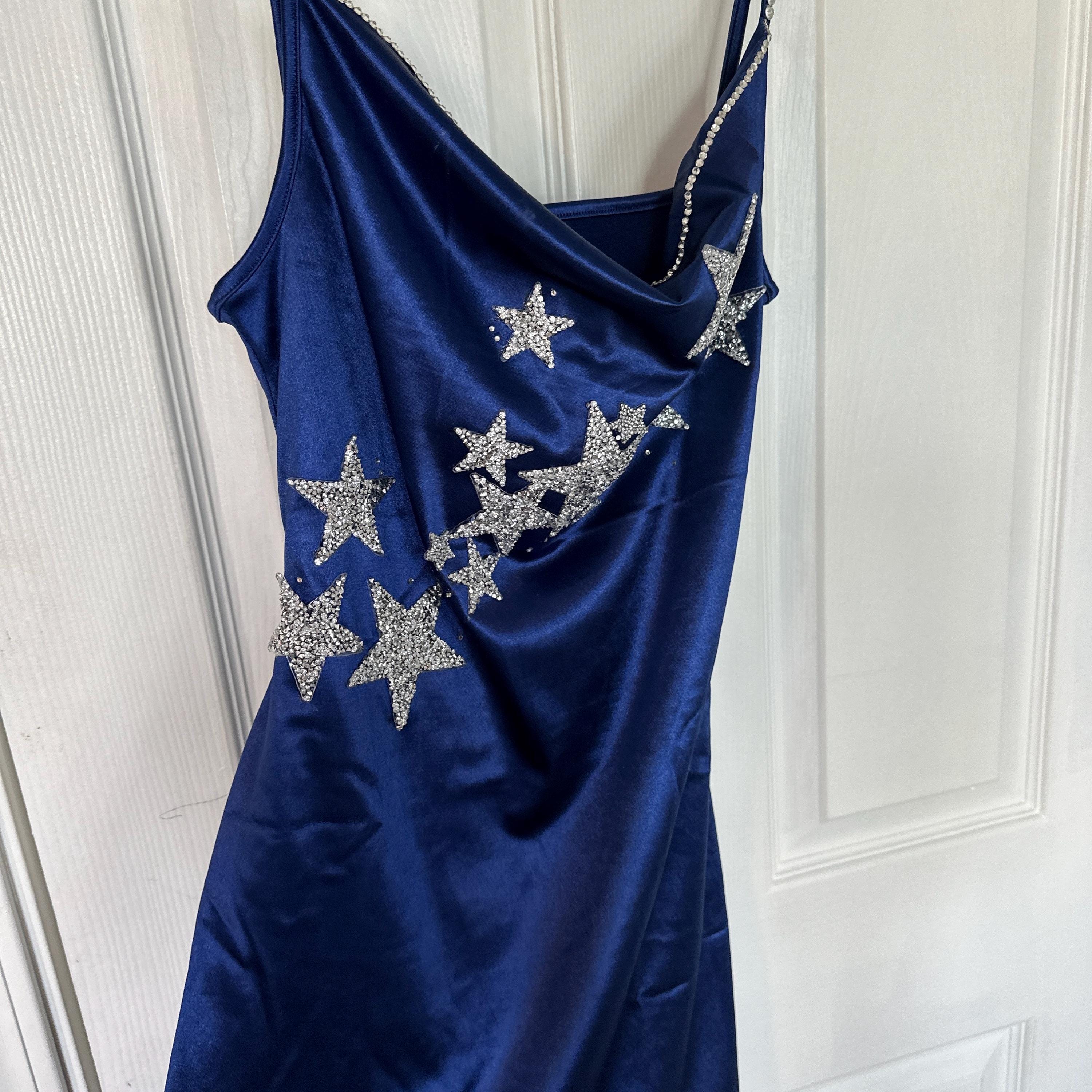 blue star dress taylor swift Blue Taylor Swift Sparkly Sequin Strapless Dress Open Back Prom Red Ca –  Hoprom main image 1