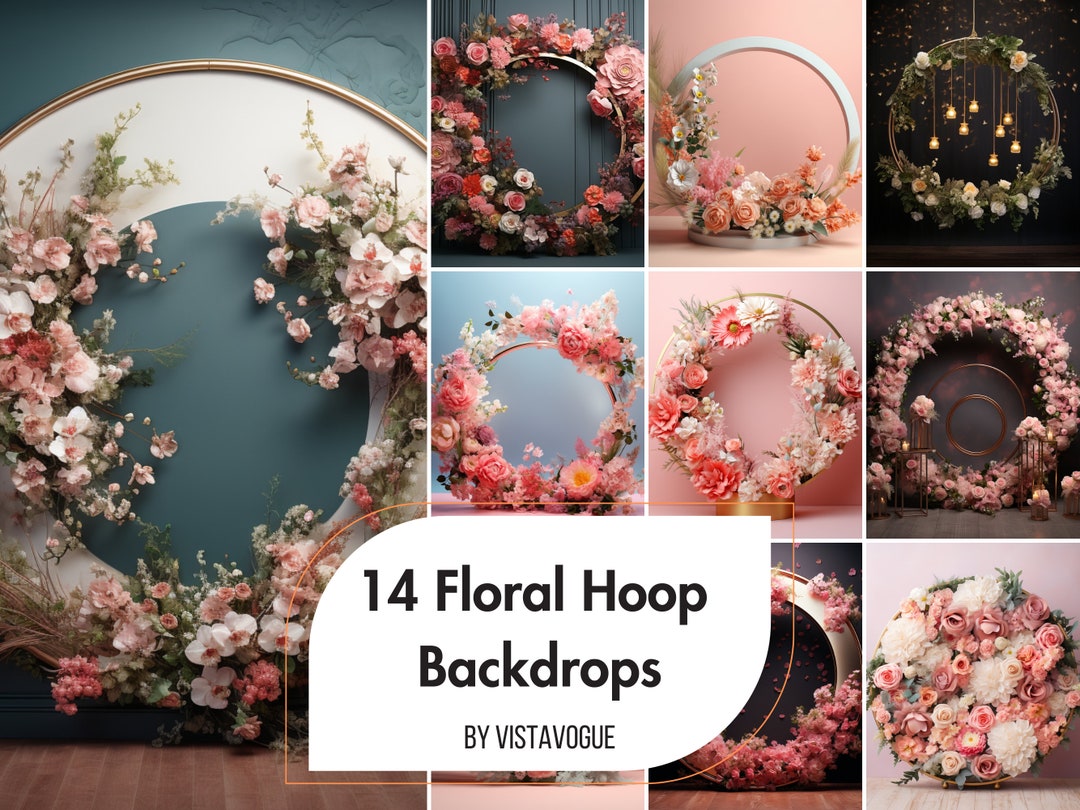 Floral Hoop Digital Backdrops for Perfect Photos Floral Ring