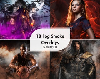 Fog & Smoke Overlay Set | Photoshop Fog, Haze, Spooky, Mist Overlays | Perfect Halloween Light Fog PNG Overlays for Enhanced Photography