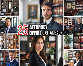 25 Lawyer Headshot & Business Portrait Backgrounds | Digital Modern Office Backdrop for Attorney Photoshoots | Professional Branding Photos