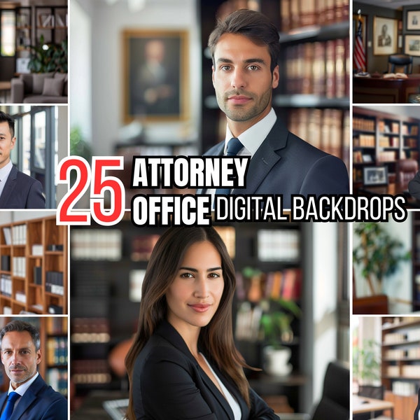 25 Lawyer Headshot & Business Portrait Backgrounds | Digital Modern Office Backdrop for Attorney Photoshoots | Professional Branding Photos