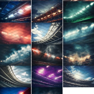 17 Sports Stadium Digital Backdrops: Basketball, Baseball, Football & Soccer Portrait Background Fog, Smoke Photography Great Low Angles image 2