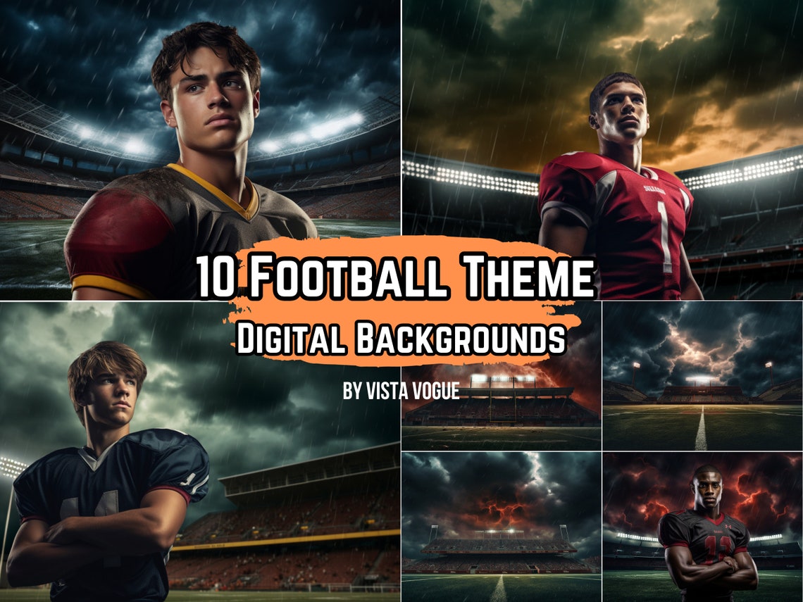 10 Football Digital Photo Backgrounds: Stadium Theme Backdrops for ...