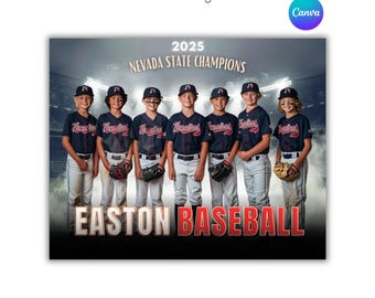 Modello Canva per squadre sportive / Sfondo digitale per stadio / Per baseball, football americano, calcio e altro / Poster sportivo e banner personalizzato