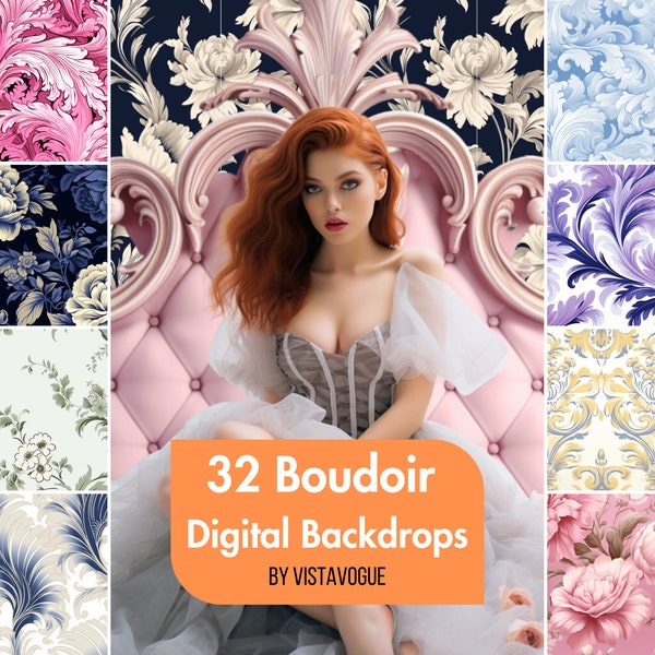 34 Boudoir Digital Photography Backdrops – Elegant & Seamless Wallpaper Backgrounds for Boudoir Bride, Bedroom Décor, and Artsy Photo Ideas