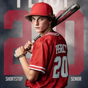 Baseboll Photoshop-mall | Seniorposters, basebollbanners, minneskompisar och spelarkort | Anpassad PSD-bakgrund | Sportfotografering bild 5