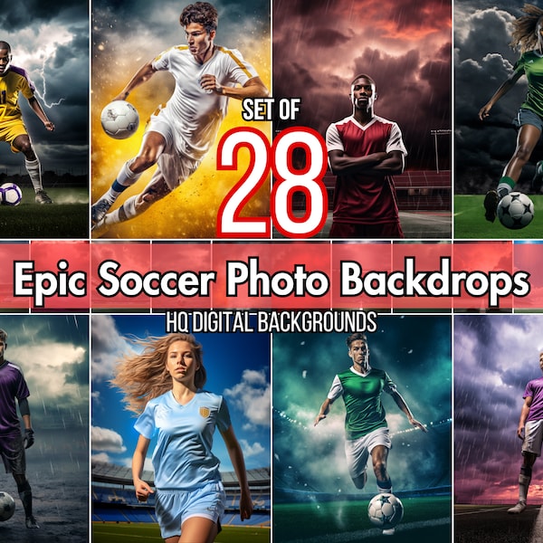 28 Fußball Digitale Kulissen für Sportfotografie | Fußball Hintergrund für Fußball Banner, Schulsport & Senior Portrait Foto PNG