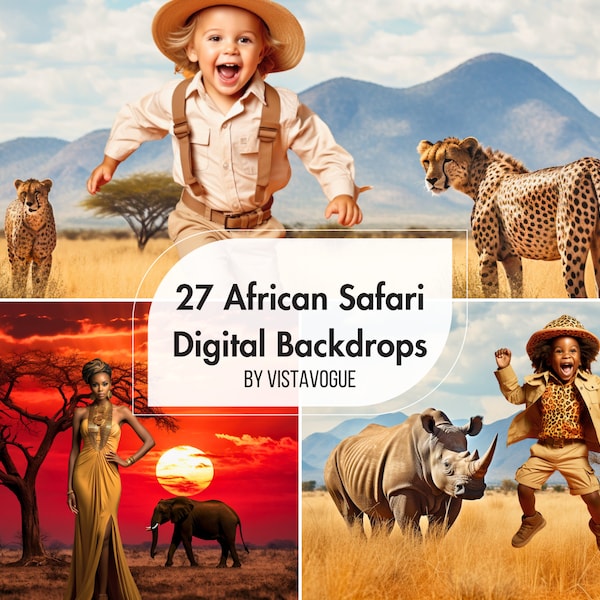 African Safari Digital Backdrops: Safari Photography Theme, Animal Background for Photo Shoots, Africa & Safari Photo Backdrop, Fun Ideas