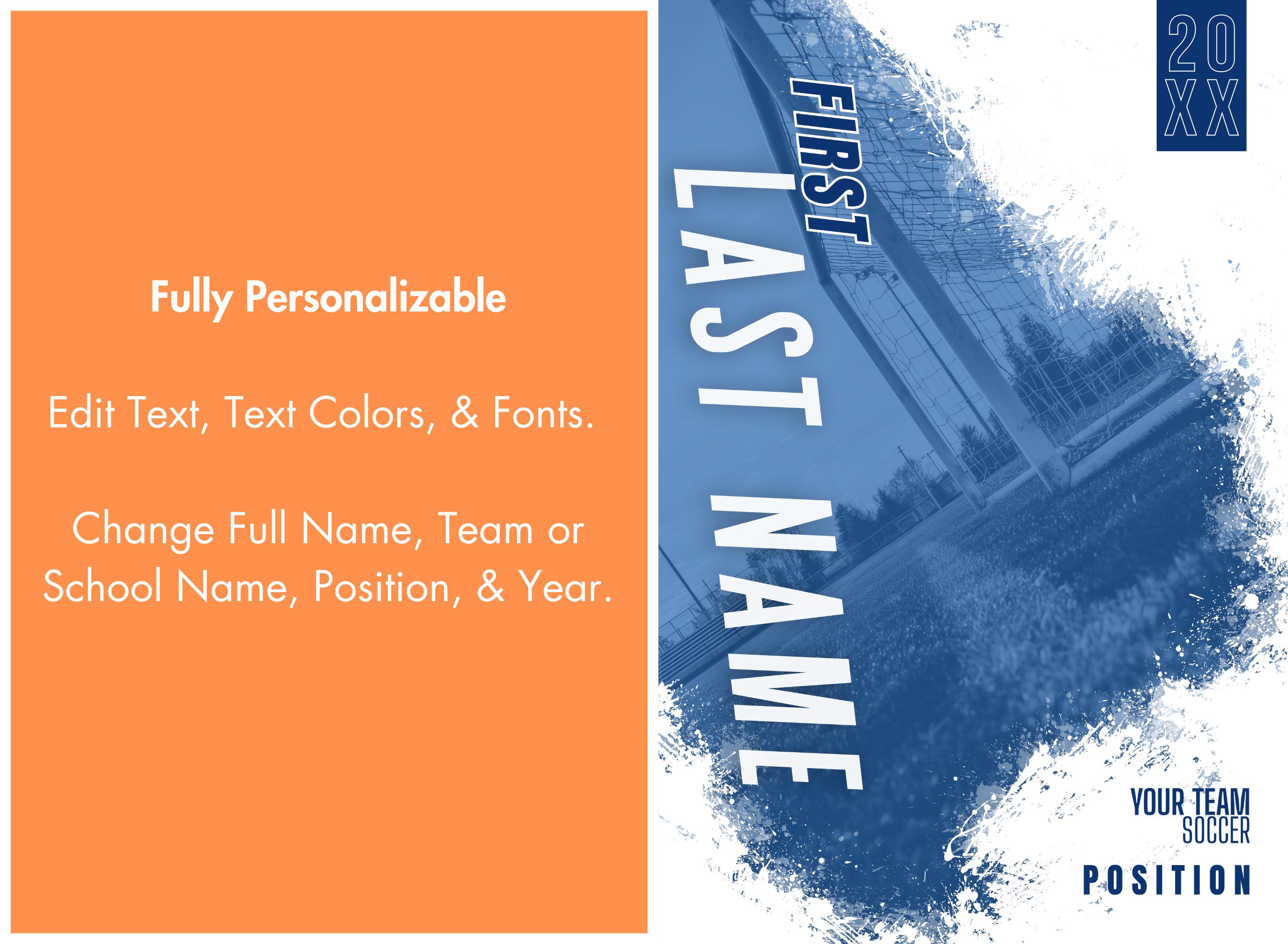 サッカーポスターCanvaテンプレート｜カスタムスポーツバナー、シニア