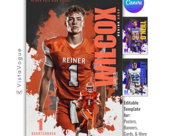 Fußball Poster Canva Vorlage | Fußball Hintergrund für Fußballkarten, Fußballbanner, Seniorenposter, Memory Mate & kundenspezifische Sportdesigns